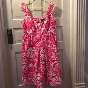 Neon hot pink Vanessa Virginia Anthropologie dress